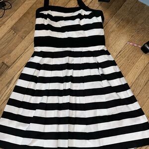 White House Black Market Black and White Striped Dress